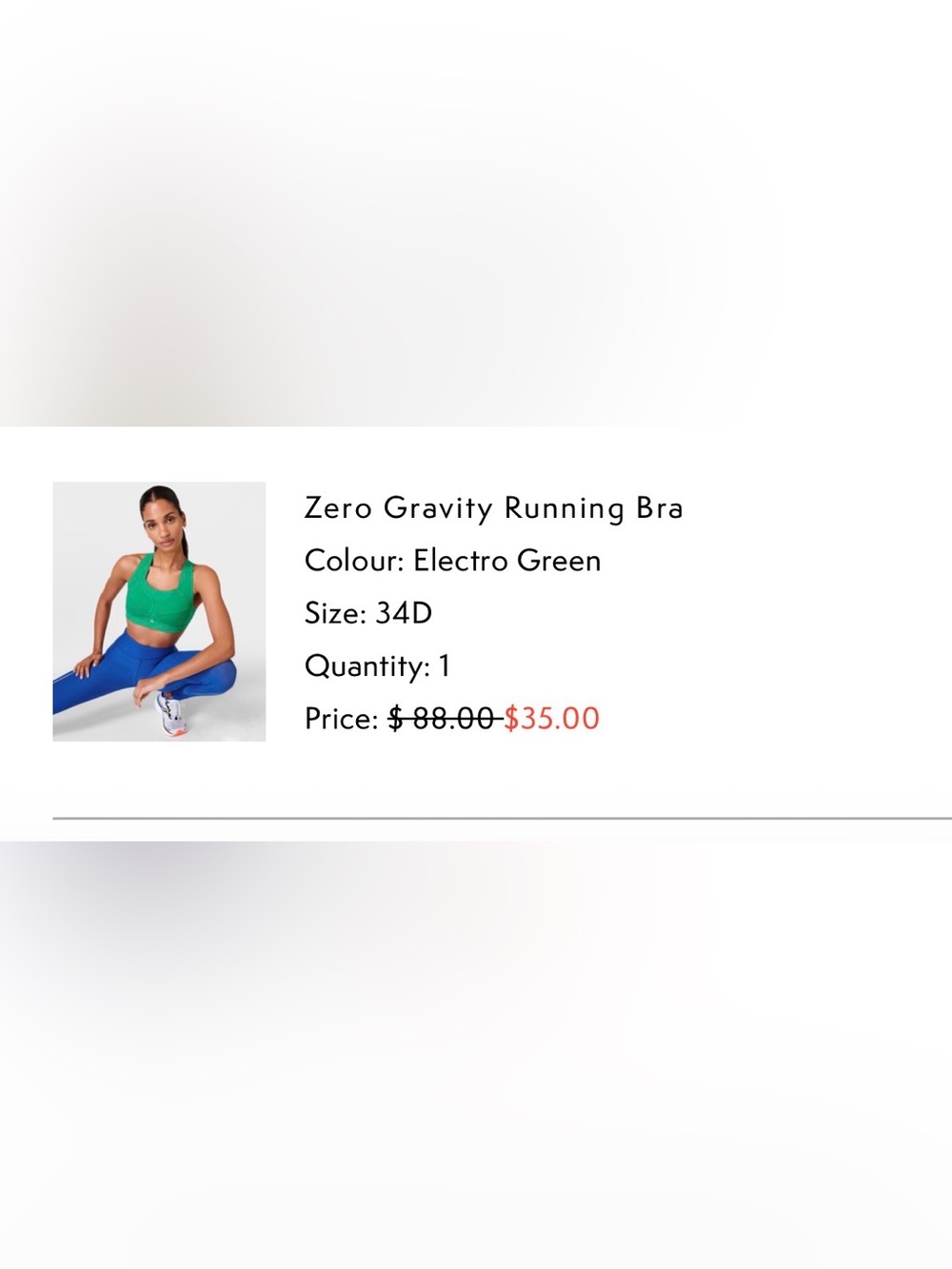 Sweaty Betty zero gravity running bra
